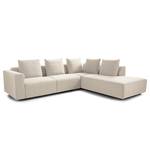 Ecksofa FINNY mit Ottomane Webstoff Saia: Beige - Ottomane davorstehend rechts - Keine Funktion