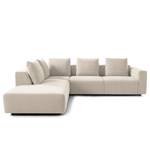 Ecksofa FINNY mit Ottomane Webstoff Saia: Beige - Ottomane davorstehend links - Keine Funktion