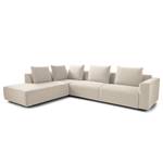 Ecksofa Finny IV Webstoff Saia: Beige - Ottomane davorstehend links - Keine Funktion