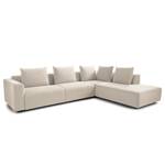 Ecksofa Finny IV Webstoff Saia: Beige - Ottomane davorstehend rechts - Keine Funktion