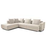 Ecksofa Finny IV Webstoff Saia: Beige - Ottomane davorstehend links - Sitztiefenverstellung