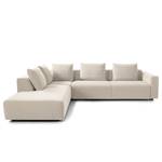 Ecksofa Finny IV Webstoff Saia: Beige - Ottomane davorstehend links - Sitztiefenverstellung