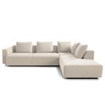 Ecksofa Finny IV Webstoff Saia: Beige - Ottomane davorstehend rechts - Sitztiefenverstellung