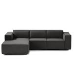 Ecksofa KINX mit Longchair Webstoff Milan: Anthrazit - Breite: 260 cm - Longchair davorstehend links - Sitztiefenverstellung