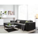 Ecksofa KINX mit Longchair Webstoff Milan: Anthrazit - Breite: 260 cm - Longchair davorstehend links - Sitztiefenverstellung