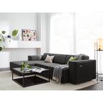 Ecksofa KINX mit Longchair Webstoff Milan: Anthrazit - Breite: 260 cm - Longchair davorstehend links - Sitztiefenverstellung