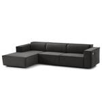 Ecksofa KINX mit Longchair Webstoff Milan: Anthrazit - Breite: 294 cm - Longchair davorstehend links - Sitztiefenverstellung