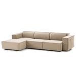 Ecksofa KINX mit Longchair Webstoff Milan: Beige - Breite: 294 cm - Longchair davorstehend links - Sitztiefenverstellung