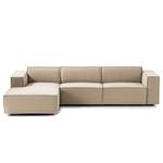 Ecksofa KINX mit Longchair Webstoff Milan: Beige - Breite: 294 cm - Longchair davorstehend links - Sitztiefenverstellung