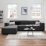 Ecksofa KINX mit Longchair Webstoff Osta: Anthrazit - Breite: 294 cm - Longchair davorstehend links - Sitztiefenverstellung