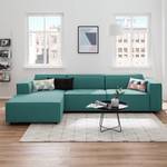 Ecksofa KINX mit Longchair Webstoff Osta: Petrol - Breite: 294 cm - Longchair davorstehend links - Sitztiefenverstellung