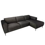 Ecksofa Crawford I Webstoff Webstoff Saia: Schwarz-Braun - Breite: 255 cm - Longchair davorstehend rechts