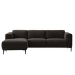 Ecksofa Crawford I Webstoff Webstoff Saia: Schwarz-Braun - Breite: 255 cm - Longchair davorstehend links