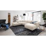 Wohnlandschaft Crawford Webstoff Saia: Beige - Longchair davorstehend rechts / Ottomane links