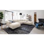 Wohnlandschaft Crawford Webstoff Saia: Beige - Longchair davorstehend links / Ottomane rechts