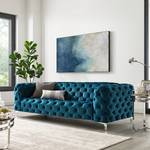 Sofa Leominster (3-Sitzer) Samt - Dunkelgrün - Marineblau