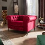 Fauteuil Cayley Velours - Rouge bordeaux - Rouge Bordeaux