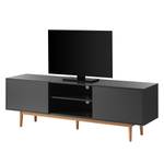 TV-Lowboard LINDHOLM Eiche teilmassiv - Grau / Eiche - Grau - 180 x 45 cm