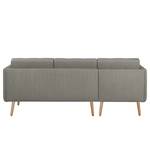 Ecksofa Croom Webstoff Polia: Fango - Longchair davorstehend links - Mit Hocker