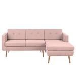 Ecksofa Croom Webstoff Polia: Mauve - Longchair davorstehend rechts - Mit Hocker