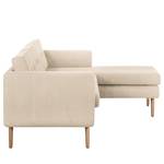 Ecksofa Croom Webstoff Polia: Kaschmir - Longchair davorstehend rechts - Mit Hocker