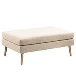 Wohnlandschaft Croom Webstoff Creme - Longchair davorstehend rechts / Ottomane links - Mit Hocker