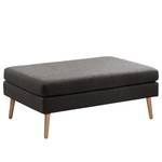 Ecksofa Croom Webstoff - Webstoff Polia: Dunkelgrau - Longchair davorstehend links - Mit Hocker