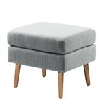 Fauteuil Croom geweven stof - Geweven stof Polia: Platinakleurig - Met hocker