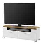 Meuble TV Aulby I Blanc mat / Imitation chêne - Blanc