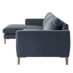 Ecksofa Berilo I Strukturstoff - Graublau - Longchair davorstehend links