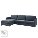 Ecksofa Cipo I Strukturstoff - Graublau - Longchair davorstehend links