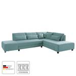 Ecksofa Apex Webstoff - Babyblau - Ottomane davorstehend rechts