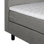 Boxspringbett Joiselle inkl. Matratze & Topper - Webstoff - Grau / Schwarz - Grau - 140 x 200cm