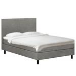 Boxspring Joiselle incl. matras en topper - geweven stof - grijs/zwart - Grijs - 140 x 200cm