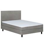 Boxspring Joiselle incl. matras en topper - geweven stof - grijs/zwart - Grijs - 140 x 200cm