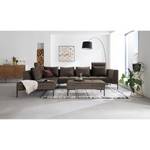 Ecksofa MADISON mit Ottomane Samt - Samt Shyla: Taupe - Breite: 319 cm - Ottomane davorstehend links