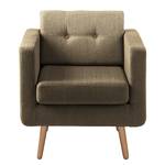 Sessel Croom Webstoff - Braun - Mit Hocker - Webstoff Polia: Havanna - Mit Hocker