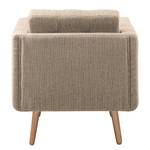 Fauteuil Croom geweven stof - Geweven stof Polia: Cappuccino - Met hocker