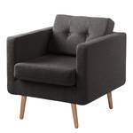 Fauteuil Croom Tissu - Tissu Polia: Gris foncé - Avec repose-pieds