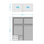 Schwebetürenschrank level 36A Weiß - Holzwerkstoff - 200 x 216 x 58 cm
