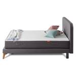 SmoodSpring Bett II Webstoff / Eiche massiv - Anthrazit - 180 x 200cm