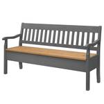 Banc Boston Pin massif - Epicéa gris / Epicéa lessivé - Largeur : 169 cm - Avec accoudoirs