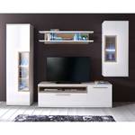 Meuble TV Ledigos II Blanc brillant / Blanc