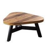 Salontafel TAMATI - hoogte 35 cm oud pijnboomhout/metaal - donker pijnboomhout/zwart