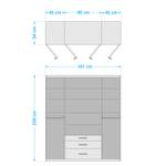 Drehtürenschrank Hildesheim Alpinweiß - Breite: 181 cm - Mit Spiegeltür/-en