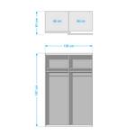 Armoire à portes coulissantes Subito I Gris minéral / Blanc alpin - Largeur : 136 cm