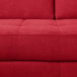 Canapé d'angle Tanete Microfibre - Rouge - Méridienne longue à gauche (vue de face) - Sans fonction couchage