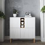 Highboard Skedvik mat wit/eikenhout