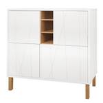 Highboard Skedvik mat wit/eikenhout