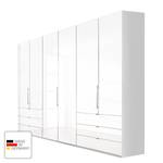 Falttürenschrank Loft III Weiß - Holzwerkstoff - Glas - 300 x 216 x 58 cm